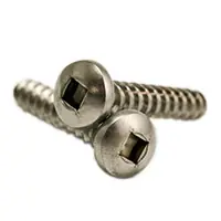 12-11 x 2" Self-Tapping Screws, Square Drive Pan Head, Type A, 18-8 Stainless Steel A2, Full Thread, Qty 500 Express Delivery