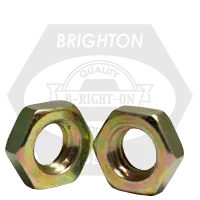 9/16"-18 Hex Jam Nuts, Grade A, A563, Zinc-Yellow Cr+6, Fine (UNF), Low Carbon Steel, Qty 1500 Special Discount