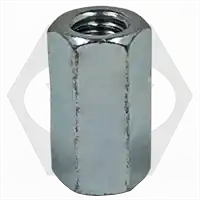 M8-1.25 x af=13 x 24 Hex Coupling Nuts, Metric Class 6, Zinc Cr+3, DIN 6334, Qty 1000 Best Seller