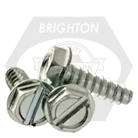 New Release 10-16 x 1/2" Self-Tapping Screws, Slotted Indent Hex Washer Head HWH, Type B, Zinc Cr+3, Full Thread, Qty 6700