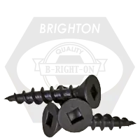 Direct From Factory 8 x 1 1/4" Particle Board Screws, Square Drive Flat Head, Black Phosphate, Hardened, Qty 5000