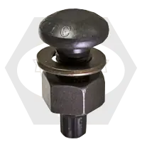 Super Sale 1 1/8"-7 x 3 1/4" Tension Control Bolt A490, Round Head, Plain Finish w/ Heavy Hex Nut, Grade DH A563 & Round Washer F436, Qty 80