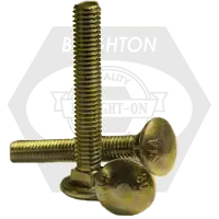 3/8"-16 x 4 1/2" Carriage Bolts, Grade A, A307, Zinc-Yellow Cr+6, Qty 275 Same Day Shipping
