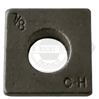1 1/2" Square Beveled Malleable Iron Washers, Plain Finish, Qty 35 Price Drop