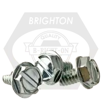 Fresh Stock 1/4"-20 x 1" Thread-Cutting Screws, Slotted Indent Hex Washer Head HWH, Type 23(T), Zinc Cr+3, Full Thread, Qty 2000