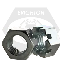 Exclusive Offer 2"-4 1/2 Hex Nuts, Slotted, Zinc Cr+3, Coarse (UNC), Qty 10