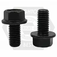 Limited Offer 3/8"-16 x 1" Flange Screws (Frame Bolts), Indent Hex Head, Grade 8, Black Phosphate & Oil, Full Thread, Coarse (UNC), Qty 700