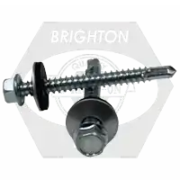 1/4"-14 x 2" Proferred Self-Drillling Screws w/ Bonded Washer, Indent Hex Washer Head HWH, 3 Point, Zinc Cr+3, Qty 1000 Direct From Factory