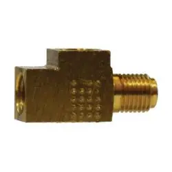 Midland Metal 08631 Towed Trailer Brake Tee, 1/4 in Inverted Flared x 1/4 in Inverted Flared x 1/4 in, Brass Fresh Stock