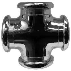 Midland Metal 45394LFCP Cross, 3/4 in FIP x 3/4 in FIP x 3/4 in FIP x 3/4 in FIP, Bronze, Chrome-Plated Luxury
