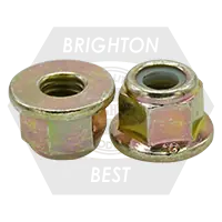 Latest M12-1.75 Nylon Flange Lock Nuts, Non-Serrated, Metric Class 10, Zinc-Yellow Cr+6, Coarse (UNC), DIN 6926, Qty 500