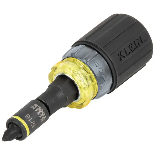 Klein Tools 32561HDRT KNECT 7-in-1 Ratcheting Impact-Rated Stubby Screwdriver/Nut Driver Luxury
