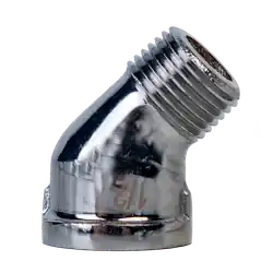 Midland Metal 45205LFCP 45 deg Street Elbow, 1 in FNPT x 1 in MNPT, Bronze, Chrome-Plated While Supplies Last