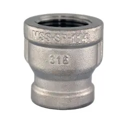 Midland Metal 63450MS SP-114 Reducing Coupling, 1-1/2-in Female NPT x 1-1/4-in Female NPT, 316 Stainless Steel Professional Grade
