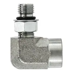 Midland Metal 6805NWO1412 90-deg Elbow, 7/8-in Male Adjustable O-Ring Boss x 3/4-in Female NPTF, Steel Direct From Factory