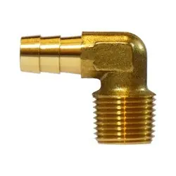 Factory Price Midland Metal 32048VS 90-deg Male Elbow with Sealant, 1/2-in Hose Barb x 1/4-in Male NPTF, Brass