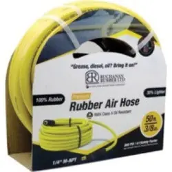 Deal Midland Metal YAIROR-050-300BM65-100 Air Hose, 1/2 x 3/8 in Nominal, 100 ft L, Rubber Tube, Yellow