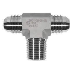 Luxury STAINLESS ADAPTERS SS2601-02-02-02 Male Branch Tee, 1/8-in Male JIC x 1/8-in Male JIC x 1/8-in Male NPTF, Stainless Steel
