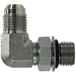 Fresh Stock Midland Metal 6801-12-12V 90-deg Elbow, 3/4-in Male JIC x 3/4-in Male Adjustable ORB, Steel