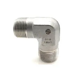 Clearance STAINLESS ADAPTERS SS5500-20-20 90-deg Male Pipe Elbow, 1-1/4-in Male NPTF x 1-1/4-in Male NPTF, Stainless Steel