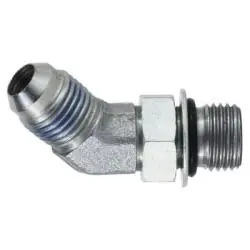 Midland Metal 6802NWO64 45-deg Elbow, 3/8-in Male JIC x 1/4-in Male Adjustable O-Ring Boss, Steel In Demand