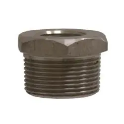 Low Price Midland Metal 103518 Hex Bushing, 1-1/4 in MPT x 1 in FPT, Stainless Steel, 3000 lb