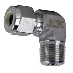 Midland Metal Mid-Lok Mid-Lok SSC250166 90-deg Male Elbow, 3/8-in Tube x 3/8-in Male NPT, Stainless Steel High Quality