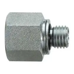 Midland Metal 7045622 Adapter, 3/8-in Female NPTF x M22 Male Metric, Steel Budget