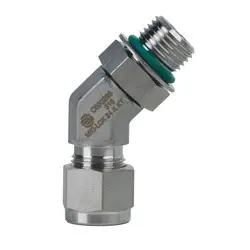 Must Have Midland Metal Mid-Lok SSC680266 45-deg Elbow, 3/8-in Tube x 3/8-in Male Adjustable O-Ring Boss, Stainless Steel
