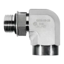 STAINLESS ADAPTERS SS6805-06-04 90-deg Elbow, 3/8-in Male Adjustable O-Ring Boss x 1/4-in Female NPTF, Stainless Steel One Day Deal