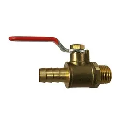 Get Yours Midland Metal 944128PE Mini Ball Valve, 3/8 x 1/4-in Nominal, Hose Barb x MPT, Brass Body, 200 psi WOG Pressure