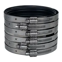 Express Delivery Midland Metal 970837 Heavy-Duty 6-Band No-Hub Coupling, 10 in, Rubber/Stainless Steel