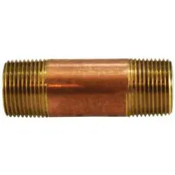 Midland Metal 42083 Nipple, 3/4 in MPT x 3/4 in MPT, 2-1/2 in, Brass Certified