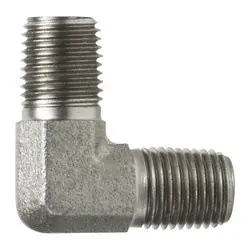 Midland Metal 5500126 90-deg Elbow, 3/4-in Male NPTF x 3/8-in Male NPTF, Steel Time-Limited