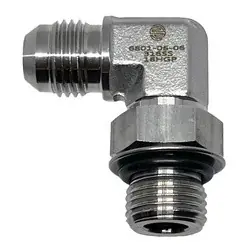High Quality STAINLESS ADAPTERS SS6801-08-06 90-deg Elbow, 1/2-in Male JIC x 3/8-in Male Adjustable O-Ring Boss, Stainless Steel