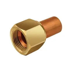 Best Price Midland Metal US5-66 SAE 45-deg Flared Swivel Adapter, 3/8-in Female Flared Swivel x 3/8-in Sweat, Brass
