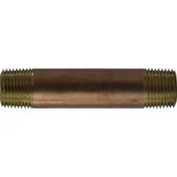 Best Price Midland Metal 42044 Nipple, 3/8 in MPT x 3/8 in MPT, 3 in, Brass