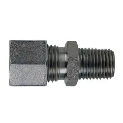 Midland Metal D2404-S10-02 Male Pipe Adapter, S10 Metric Bite Type x 1/8-in Male NPTF, Steel, Trivalent Chromium Zinc-Plated Bargain