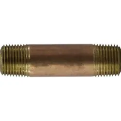 Midland Metal 42060 Pipe Nipple, 1/2 in MPT x 1/2 in MPT, Close, Brass Direct From Factory