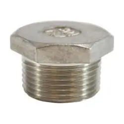 Instant Buy Midland Metal 62639 Cored Hex Head Plug, 2-1/2-in Male NPT, Stainless Steel, 150 lb