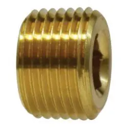 Midland Metal 28095W3M Countersunk Hex Plug, 3/8-in Male NPTF, Brass with Sealant Cheap