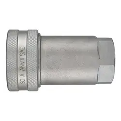 Premium Midland Metal ANV12FSAE ISO-A Interchange Quick Disconnect Female SAE O-Ring Coupler, 1/2-in Body x 1/2-in Female O-Ring Boss, Steel
