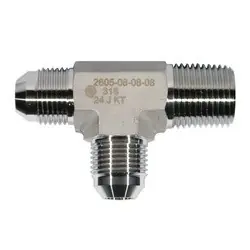STAINLESS ADAPTERS SS2605-16-16-16 Male Run Tee, 1-in Male JIC x 1-in Male NPTF x 1-in Male JIC, Stainless Steel Best Choice