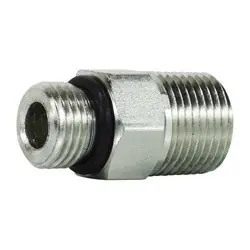 Midland Metal 64012420 Straight Adapter, 1-1/2-in Male O-Ring Boss x 1-1/4-in Male NPTF, Steel Limited Offer