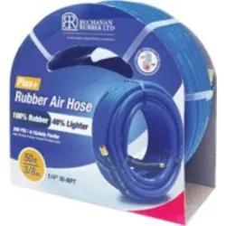 One Day Deal Midland Metal BAIRLT-038-300BM45-100 Air Hose, 3/8 x 1/4 in Nominal, 100 ft L, Rubber Tube, Blue