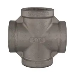 Midland Metal 62398MS SP-114 Cross, 2-in Female NPT x 2-in Female NPT x 2-in Female NPT x 2-in Female NPT, 304 Stainless Steel Affordable