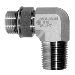 Free Returns STAINLESS ADAPTERS SS6806-24-24 90-deg Elbow, 1-1/2-in Male Adjustable O-Ring Boss x 1-1/2-in Male NPTF, Stainless Steel