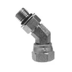 Next Day Delivery Midland Metal 6902NWO42 45 deg Swivel Adapter Elbow, 1/4 in Male ORB x 1/8 in FNPSM, Steel