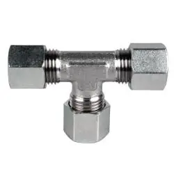 High Quality Midland Metal D2603-S12-S12-S12 Union Tee, S12 Metric Bite Type x S12 Metric Bite Type x S12 Metric Bite Type, Steel