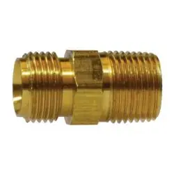 ANDERSON METALS 07654-0608 Ballseat Male Adapter, 3/8-in Male NPSM x 1/2-in Male NPTF, Brass Final Sale